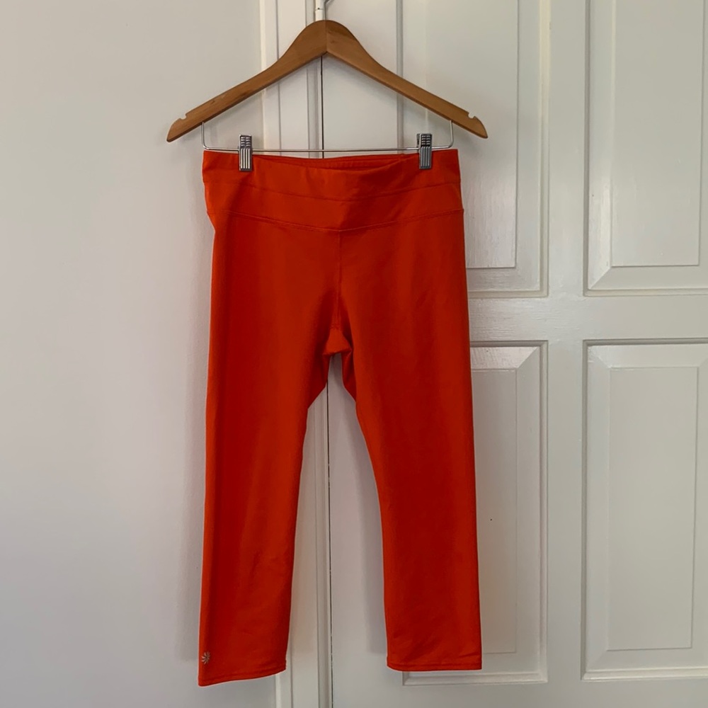 Athleta Like New Orange Crop Workout Leggings (Size M)